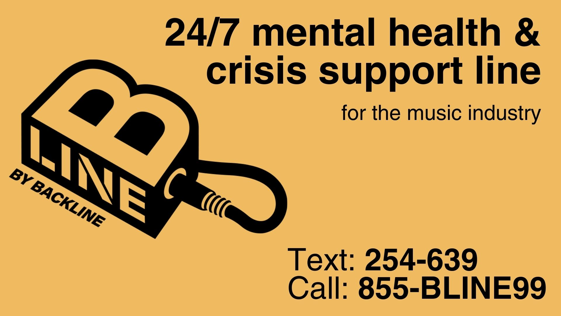 Backline successfully launches B-LINE: 24/7 mental health & crisis support for the music industry